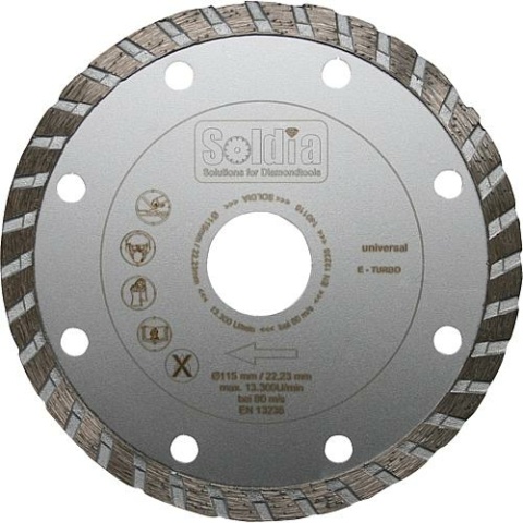 SSB & Soldia Diamond cutting disc universal E-TURBO Drm. 180 x 22,23mm NEW