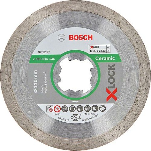 Tarcza tnąca Bosch BOSCH® Diamond Standard do ceramiki z uchwytem X-Lock Ø 125 mm NOWOŚĆ