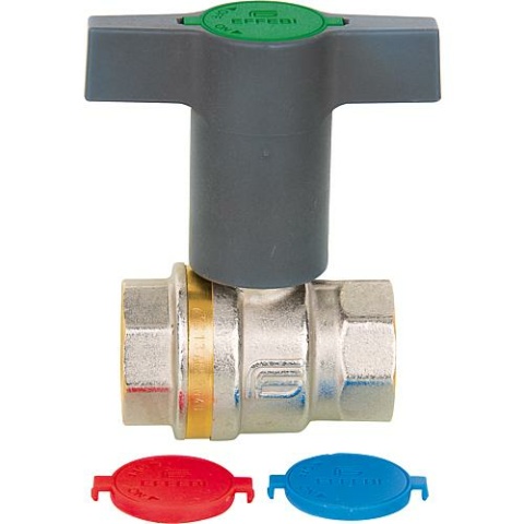 Effebi drinking water ball valve Aster 3/4"" Brass, with extended T-handle plastic, DVGW NEW