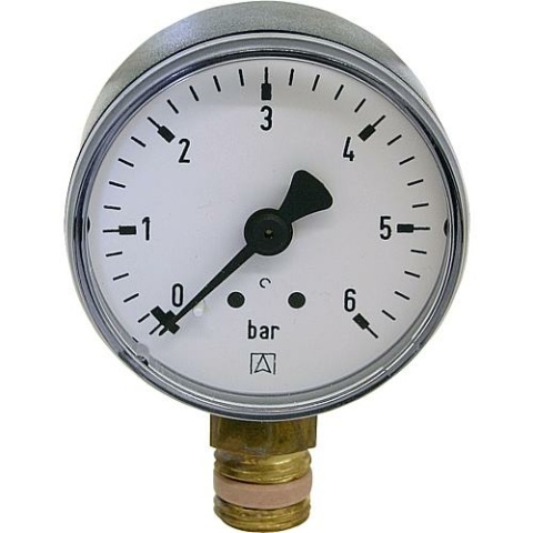Afriso RF pressure gauge 50 radial 0-6 bar, connection 1/4"" radial (bottom) 63122 NEW