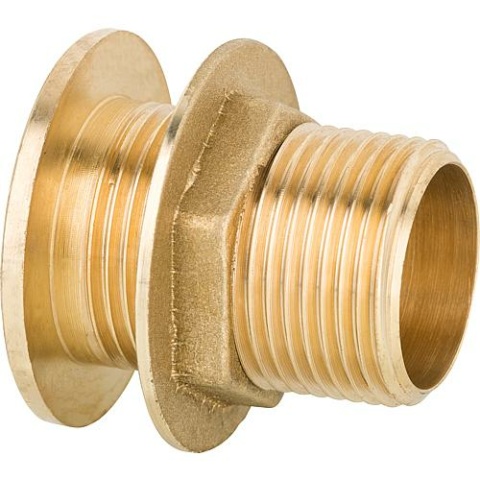 Brass tank feedthrough DN15 (1/2"") AG, smooth inside PN10 NEW