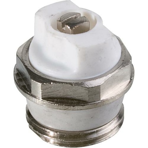 Soupape de purge rotative Laiton nickelé Filetage 1/2"" Joint silicone conique NOUVEAU