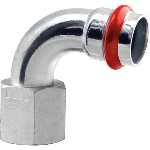 Eurotubi raccord à sertir en acier au carbone coude de transition en V 90° avec FI 18 mm x DN 15 (1/2") NEUF