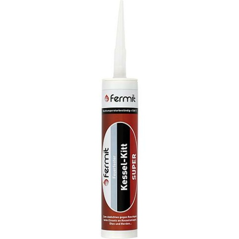 Fermit Kesselkitt Super feuerfest bis +1.300 °C [schwarz] 310ml Kartusche 11127 mit MHD NEU