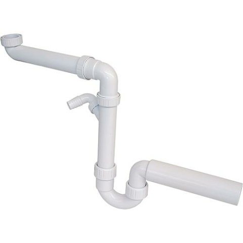 Haas Raumsparsiphon 11/2"" DN40 mit Schlauchverschraubung ""ohne Rosette"" NEU