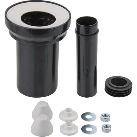 Otto Haas WC aansluitset met afvoerpijp 90mm met witte doppen NIEUW