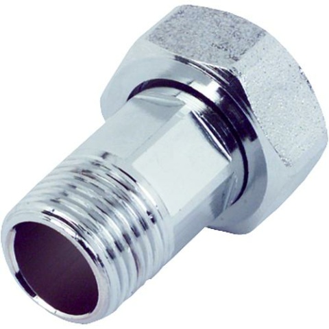 Verschraubung mit Dichtung 3/4"" für Aufputzzähler 1/2"" Ms.verchromt 1 Stück!! NEU