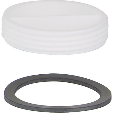 Verschlussstopfen DN40 (1 1/2"") AG Kunststoff weiss NEU