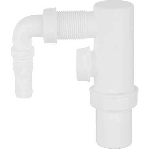 Waschmaschinen-Siphon DN40, Kunststoff weiss NEU