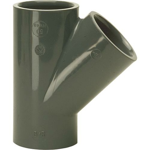 Bänninger PVC-U - Racor adhesivo rama 45°, 50 mm, casquillo adhesivo en todos los lados 621.25.01.50 NUEVO