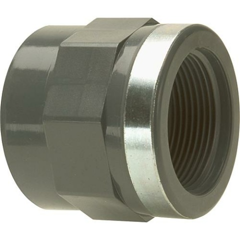Bänninger PVC-U - Adhesive fitting transition threaded socket, 32 mm x 1"", IG 621.91.02.32.1 NEW