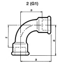 Hermann Schmidt Tempergussfitting verzinkt Nr.2 langer Bogen I/I, Ø 3/8"" NEU