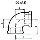 Hermann Schmidt malleable iron fitting galvanised no. 90 Elbow I/I 90°, Ø 3/8"" NEW