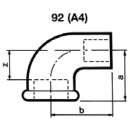 Raccord en fonte malléable Hermann Schmidt galvanisé No.92 coude I/A 90°, Ø 1"" NOUVEAU