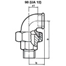 Hermann Schmidt Tempergussfitting verzinkt Nr.98 Winkelverschr. konisch I/A Ø 1"" NEU
