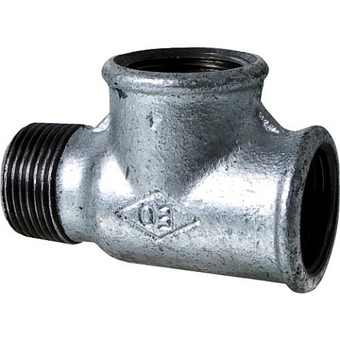 Hermann Schmidt gietijzeren fitting, gegalvaniseerd Nr. 134, T-stuk I/I/A, Ø 1"" NIEUW