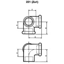 Hermann Schmidt malleable cast iron fitting galvanised no. 221 Elbow manifold, Ø 1"" NEW