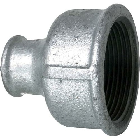 Hermann Schmidt malleable cast iron fitting, galvanised no. 240 Reducing socket, Ø 2"" x 1/2"" NEW