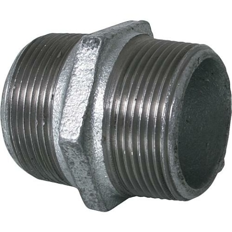 ATUSA Malleable iron fitting galvanised No. 281 Double nipple with right and left-hand thread, Ø 1/2"" NEW