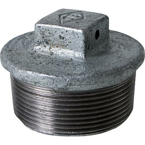 Hermann Schmidt malleable cast iron fitting galvanised no. 294 Plug with hole in square, Ø 2"" NEW
