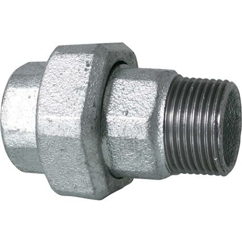 Hermann Schmidt malleable cast iron fitting, galvanised no. 331 Screw connection, flat sealing, Ø 3/4"" NEW