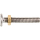 Adjusting screw, raw brass M6 with nut for eccentric plug...