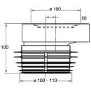 WC connection eccentric 20 mm Ø 100-110 mm, colour: white NEW