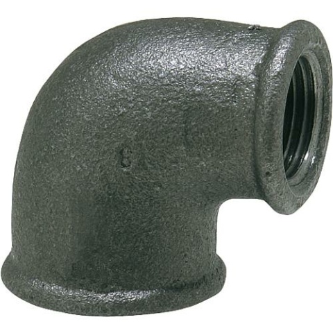 Hermann Schmidt malleable cast iron fitting, black Elbow 90°, 2"" x 11/2"" (i/i) type 90, reduced NEW