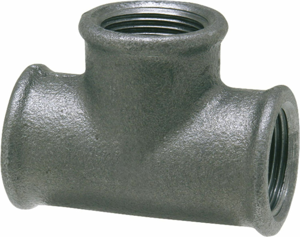 Hermann Schmidt Tempergussfitting, schwarz T-Stück 90°, 1/2"" Typ 130 NEU