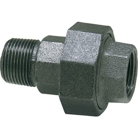 Hermann Schmidt malleable cast iron fitting, black screw connection 3/4"" (i/a) type 341, conical sealing NEW