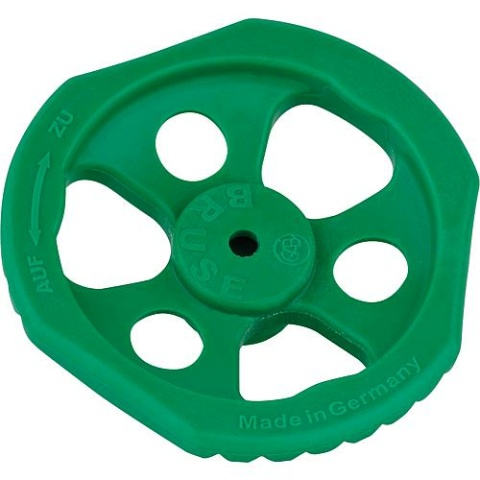 Bruse handwiel D=55mm, SW6 voor DN15 (1/2"")-DN (3/4"") bovendelen Kleur: groen NIEUW