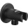 Evenes codo de conexión mural incl. soporte de ducha Enzan Nero D15 (1/2"") negro mate NUEVO
