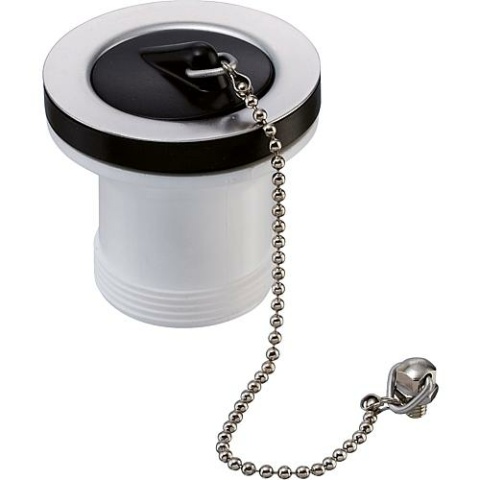 Ablaufventil 1 1/2 x 55 mm mit Stopfen und Kette NEU