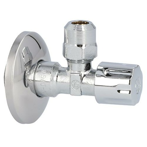 Locks angle valve 1/2``chrome-plated with grease chamber upper part, not self-sealing, 3-piece squeeze 71051550001 NEW