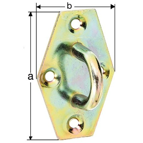 GAH Alberts Öse auf Platte 64 x 41mm galvanisch verzinkt, dickschichtpassiviert 316471 NEU