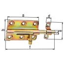 GAH Alberts Bolzenriegel mit Schlaufe, 80x125mm, gelb...