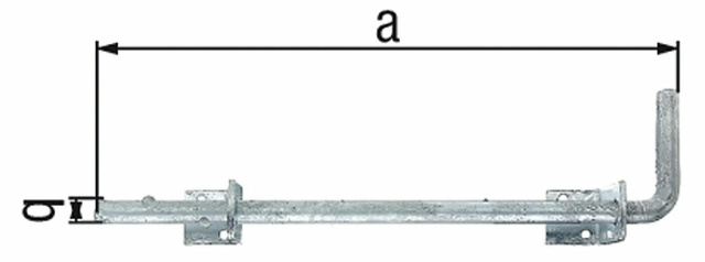 GAH Guida a pavimento Alberts, 400 mm, Ø 16 mm, zincato a caldo 211028 NUOVO