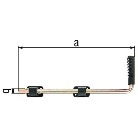 GAH Alberts Vanne de sol avec poignée noire, 400 mm, Ø 16 mm, galvanisé, passivé à couche épaisse. 207021 NOUVEAU