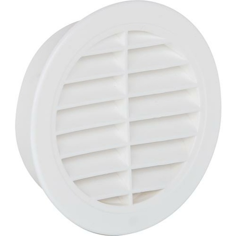 Upmann round ventilation grille with fly wire, plastic 125 mm, white 66613 NEW