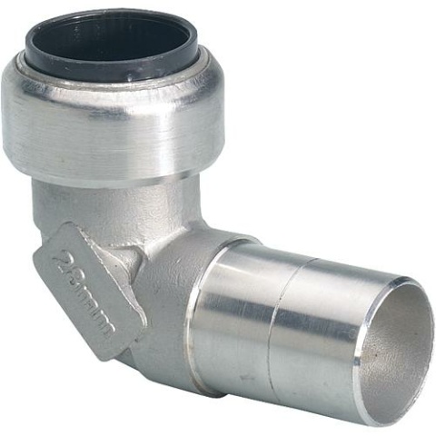 Raccord rapide en acier inoxydable Aalberts, angle 90° (i/a) 18 mm TS09218 NOUVEAU