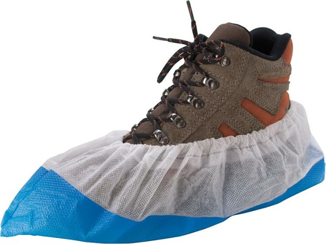 Mensch Überschuh mit blauer Lauf- sohle CPE, rutschhemmend Verpackungseinheit mit 50 Stück 2860 NEU