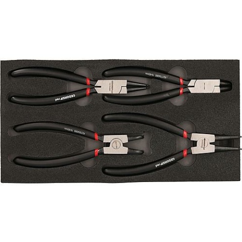 Set di pinze per anelli di sicurezza Gedore rosso 4 pezzi NUOVO