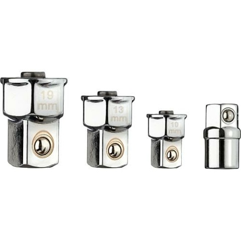 Gedore red square/hexagon adapter set red 4-piece 10, 13, 19 mm and bit holder NEW