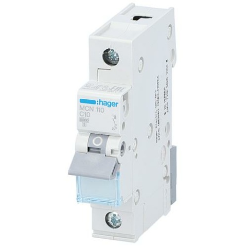 Interruptor automático miniatura Hager 1p, C10A, 6kA, MCN110 NUEVO
