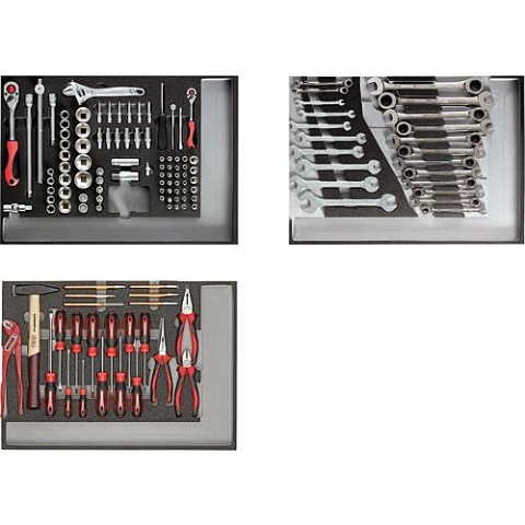 Gedore red tool set red 129-piece set in foam modules NEW
