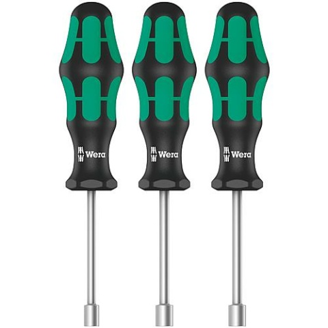 Wera external hexagon screwdriver set Kraftform Plus Series 300, socket spanner, 3-piece, hollow shank NEW
