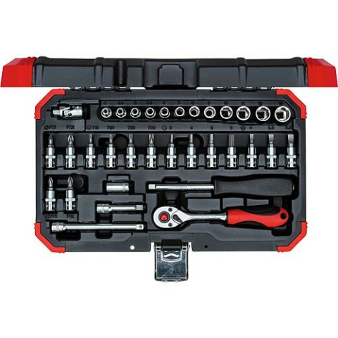 Gedore red socket spanner set red 33-piece 1/4"" NEW