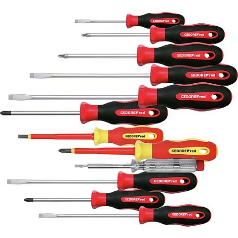 Gedore red screwdriver set red 12-piece, slotted/Phillips/Pozidriv NEW