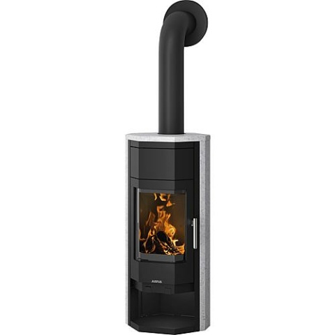 Justus Kaminofen Usedom 5 W+ 2.0 Speckstein, Korpus Stahl Schwarz NEU