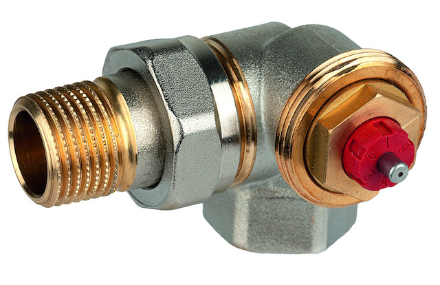 Thermostatic valve body FX, nickel-plated brass, right angle corner, 1/2 inch NEW